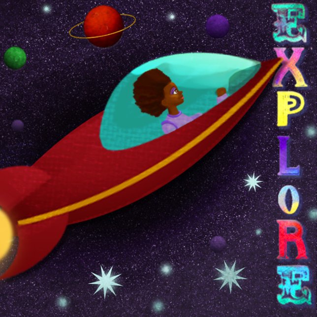 Carte Space Explorer pour les anniversaires, félic (Créateur téléchargé)