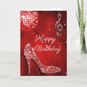 Carte Sparkle Heels Red Disco Ball
