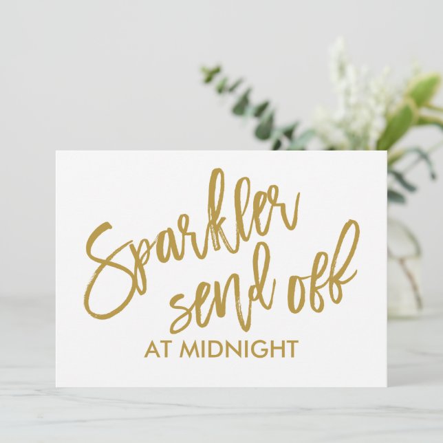 Carte Sparkler 5X7 Sparkler Send Off Sign - COULEUR MODI (Debout devant)
