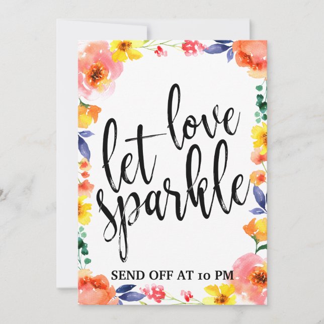 Carte Sparkler Envoyez-Nous Un Mariage Floral Abordable (Devant)