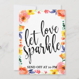 Carte Sparkler Envoyez-Nous Un Mariage Floral Abordable
