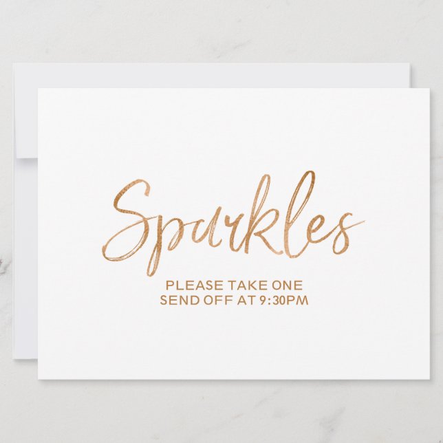 Carte "Sparkles" Envoyer Rose or Lettre Signal (Devant)