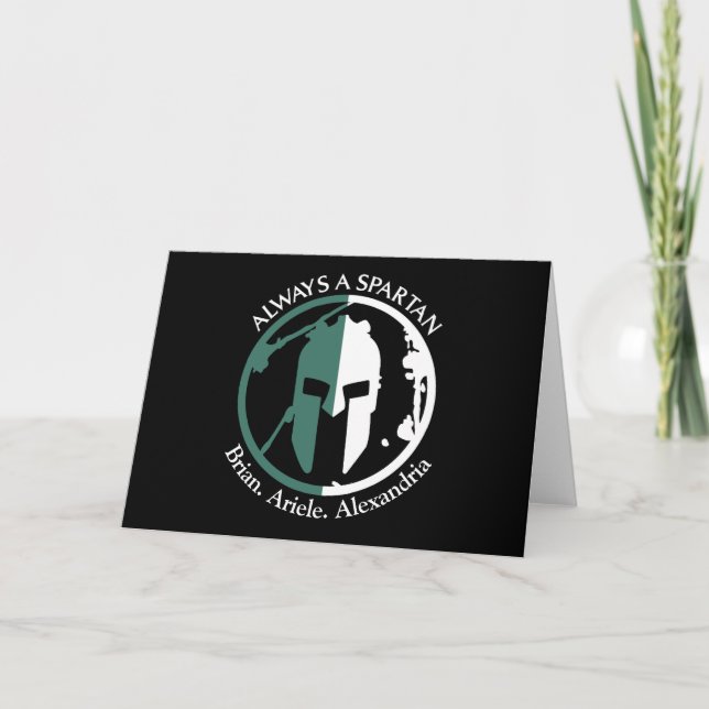 Carte Spartan Fort Devenez écolo Personnaliser le nom (Devant)