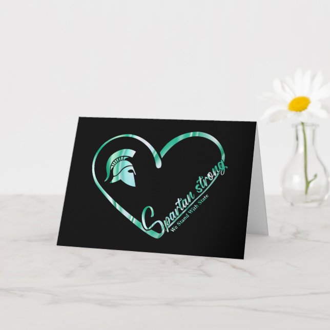 Carte Spartan Strong We stand With State Spartan Logo (Petite plante)