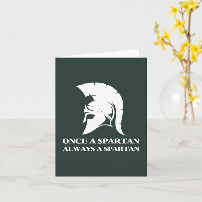 Carte Spartiate Forte Une Fois Spartiate Toujours Sparti (Fleur jaune)