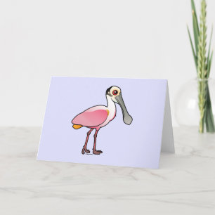 Carte Spatule rose mignonne