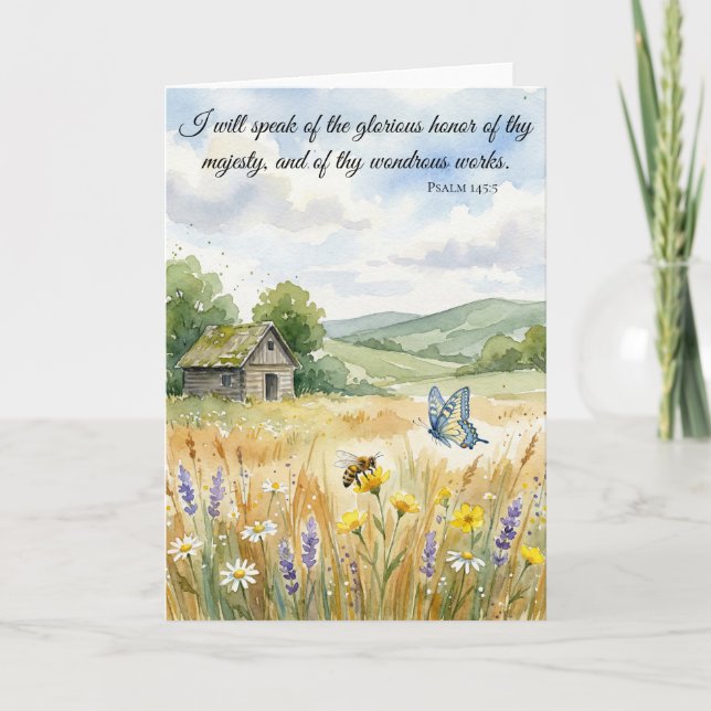 Carte Speak of God's Glorious Works! Psalm 145:5 (Devant)