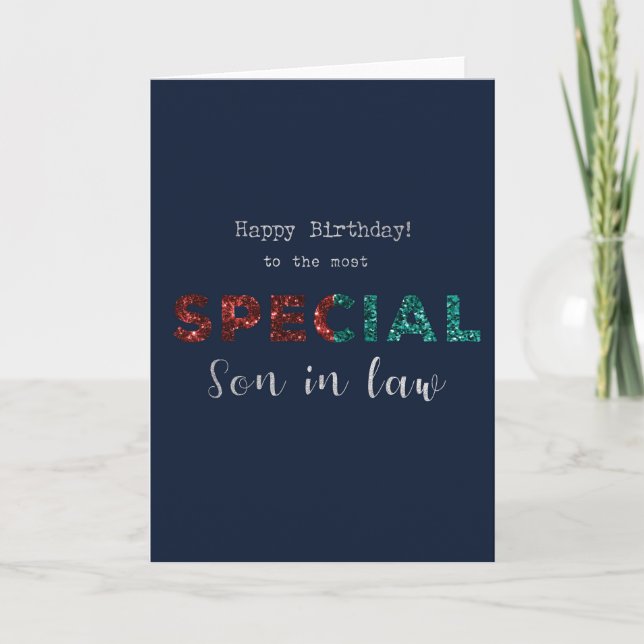 Carte spéciale d'anniversaire pour son en droit (Devant)