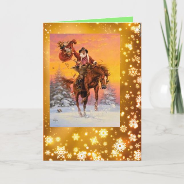 Carte spéciale de Noël de l'amoureux du cheval (Devant)