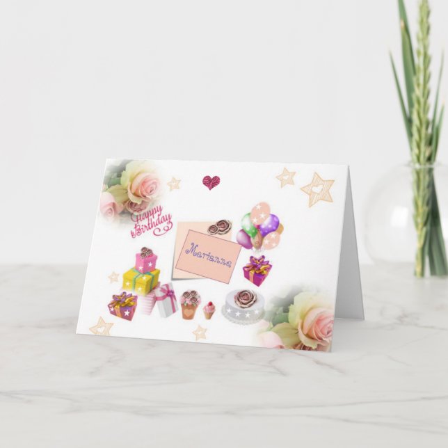 Carte spéciale Festive Joyeux Anniversaire (Devant)
