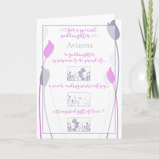 Carte spéciale Godgirl Pink Grey Tulip (Devant)