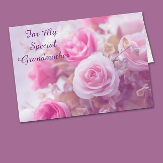 Carte spéciale Grand-mère rose Roses Mère's Day Ca