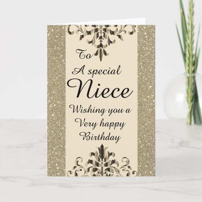 Carte spéciale nièce d'anniversaire élégant (Devant)