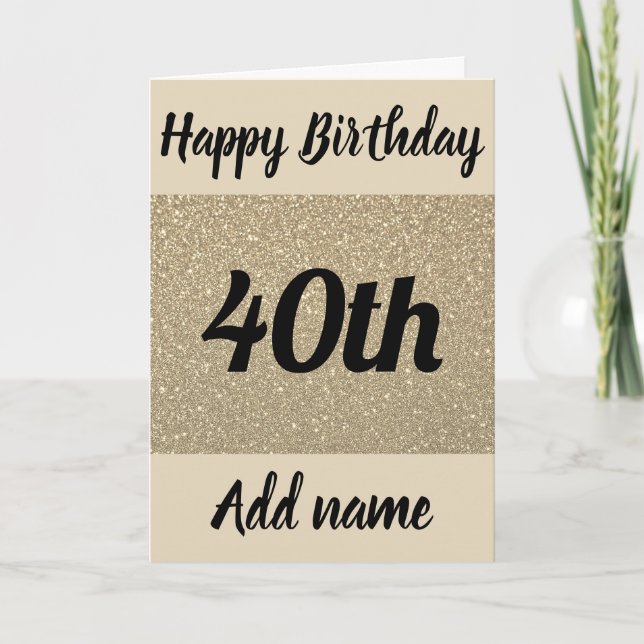 Carte spéciale personnalisée 40e anniversaire (Devant)