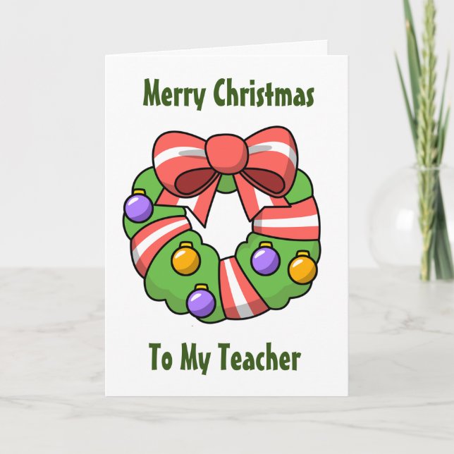 CARTE SPÉCIALE POUR **ENSEIGNANT** À NOËL (Devant)