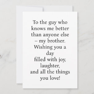 CARTE SPÉCIALE POUR L'ANNIVERSAIRE DU FRÈRE SPÉCIA