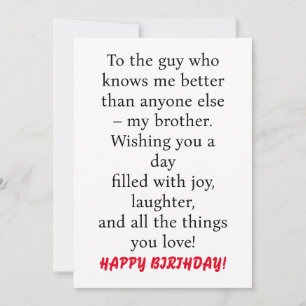 CARTE SPÉCIALE POUR L'ANNIVERSAIRE DU FRÈRE SPÉCIA
