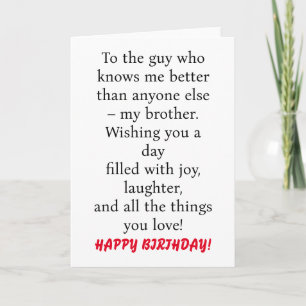 CARTE SPÉCIALE POUR L'ANNIVERSAIRE DU FRÈRE SPÉCIA