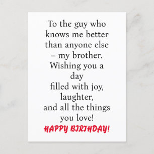 CARTE SPÉCIALE POUR L'ANNIVERSAIRE DU FRÈRE SPÉCIA