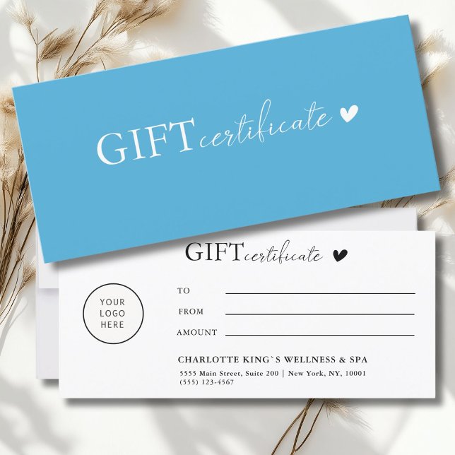 Carte Spécifique au client, Logo Certificat cadeau d'ent (Customer specific, Logo Business Gift Certificate)