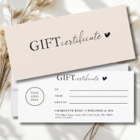Spécifique au client, Logo Certificat cadeau d'ent
