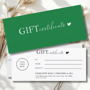 Carte Spécifique au client, Logo Certificat cadeau d'ent
