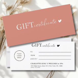 Carte Spécifique au client, Logo Certificat cadeau d'ent