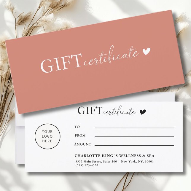 Carte Spécifique au client, Logo Certificat cadeau d'ent (Customer specific, Logo Business Gift Certificate)