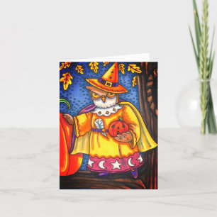 CARTE SPECTACLES MAGIQUES ET HALLOWEEN HOOTS, OWL WIZARD