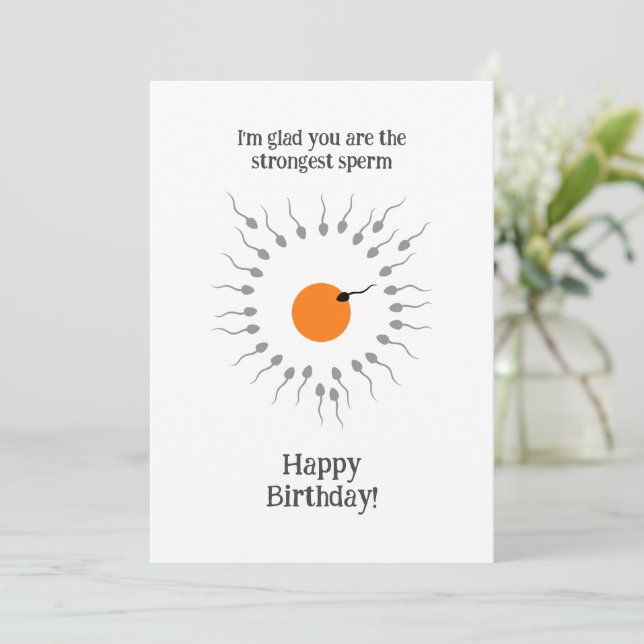 Carte Sperm la plus forte pour l'anniversaire drôl (Debout devant)