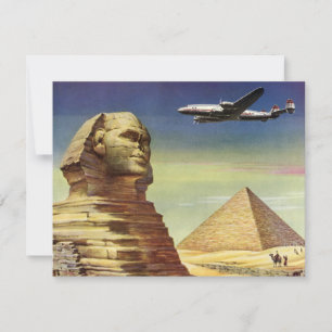 Carte Sphinx vintage de Gizeh, Pyramides d'Egypte