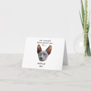 Carte Sphynx Cat main tiré Art numérique