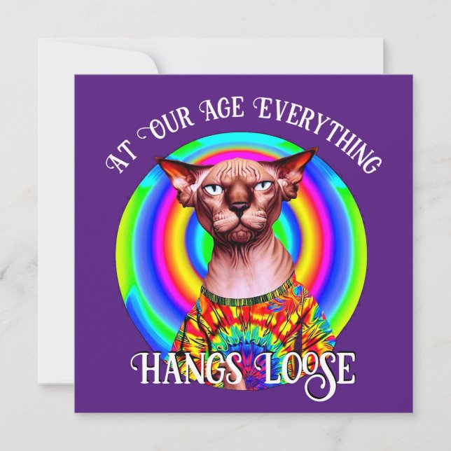 Carte Sphynx Chat sur la colline Anniversaire (Devant)