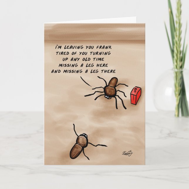 Carte Spider Cartoon - Je vous laisse Frank ! (Devant)