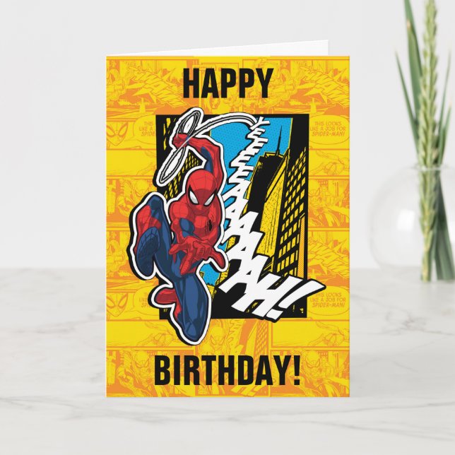 Carte Spider-Man | Panneaux animés tournants Web Pop Art (Devant)