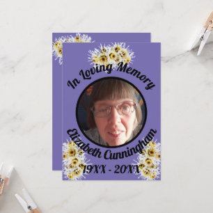 Carte Spider Mums Photo Purple Memory Citation Memorial