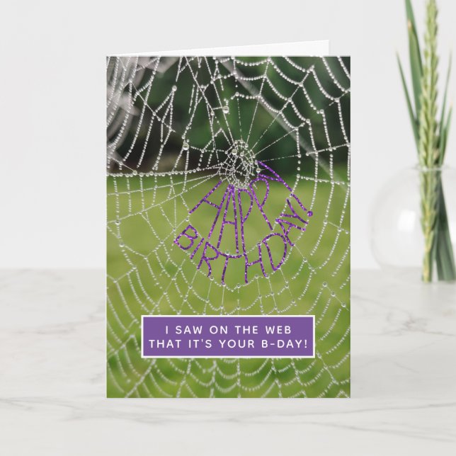 Carte Spider Web - Espérons que votre anniversaire ne mo (Devant)