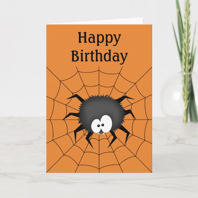 Carte Spider, Web, Joyeux anniversaire (Devant)