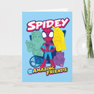 Carte Spidey et ses amis incroyables Collage de couleurs