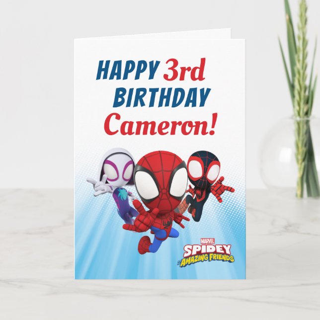 Carte Spidey | Joyeux anniversaire personnalisé (Devant)