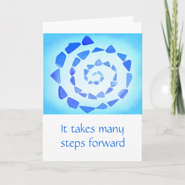 Carte Spirale Bleue Obtenez De Bons Encouragements (Devant)