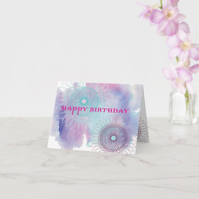 Carte Spirales d'anniversaire (Orchidée)