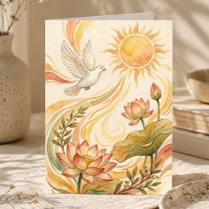 Carte Spiritual Sunlight Art Dove & Lotus Guérison