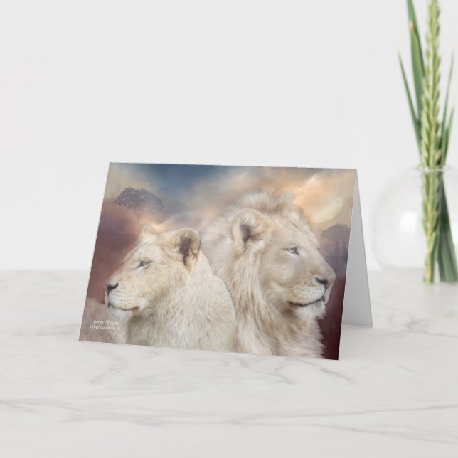 Carte Spiritueux de lumière - lion blanc ArtCard (Devant)