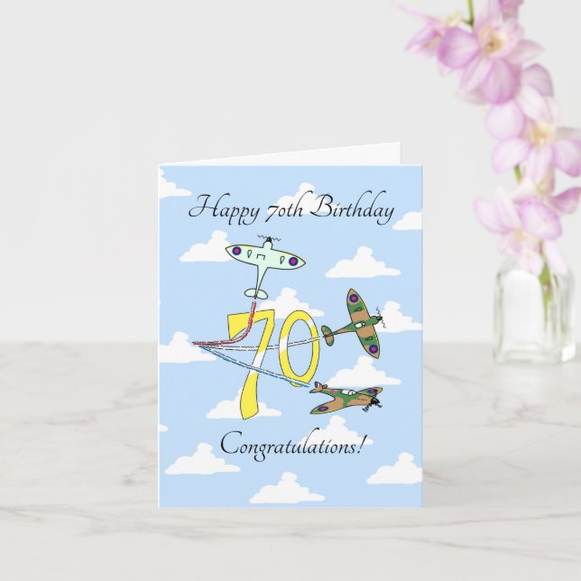 Carte Spitfires 70th Birthday (Blue Sky) (Orchidée)