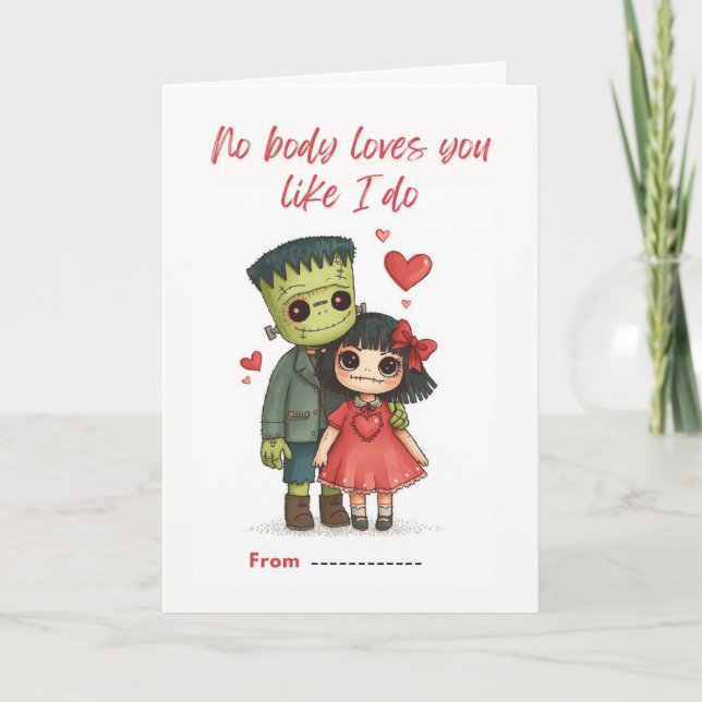 Carte Spooky Cute Monster & Bride Card (Devant)