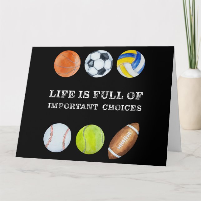 Carte Sport amusant Vie d'Humour plein de choix importan (Devant)