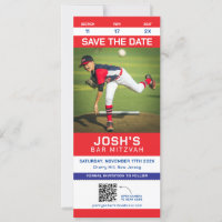Sport Ticket Bar Mitzvah Enregistrer La Date QR Co