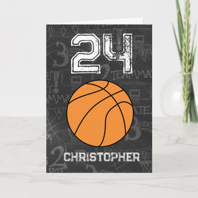 Carte Sports 24e anniversaire Basketball (Devant)