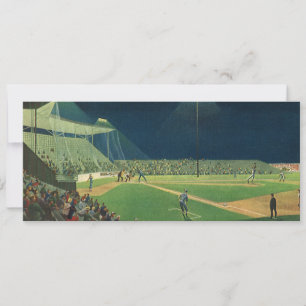 Carte Sports Vintage, match de baseball de nuit